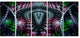 Strange Fractal Design on Black, Abstract Wall Art Canvas, 60"x28", 5 Panels