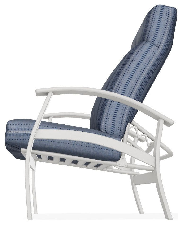 Belle Isle Cushion Outdoor Adjustable Back Chair, Copeland Chambray/Snow