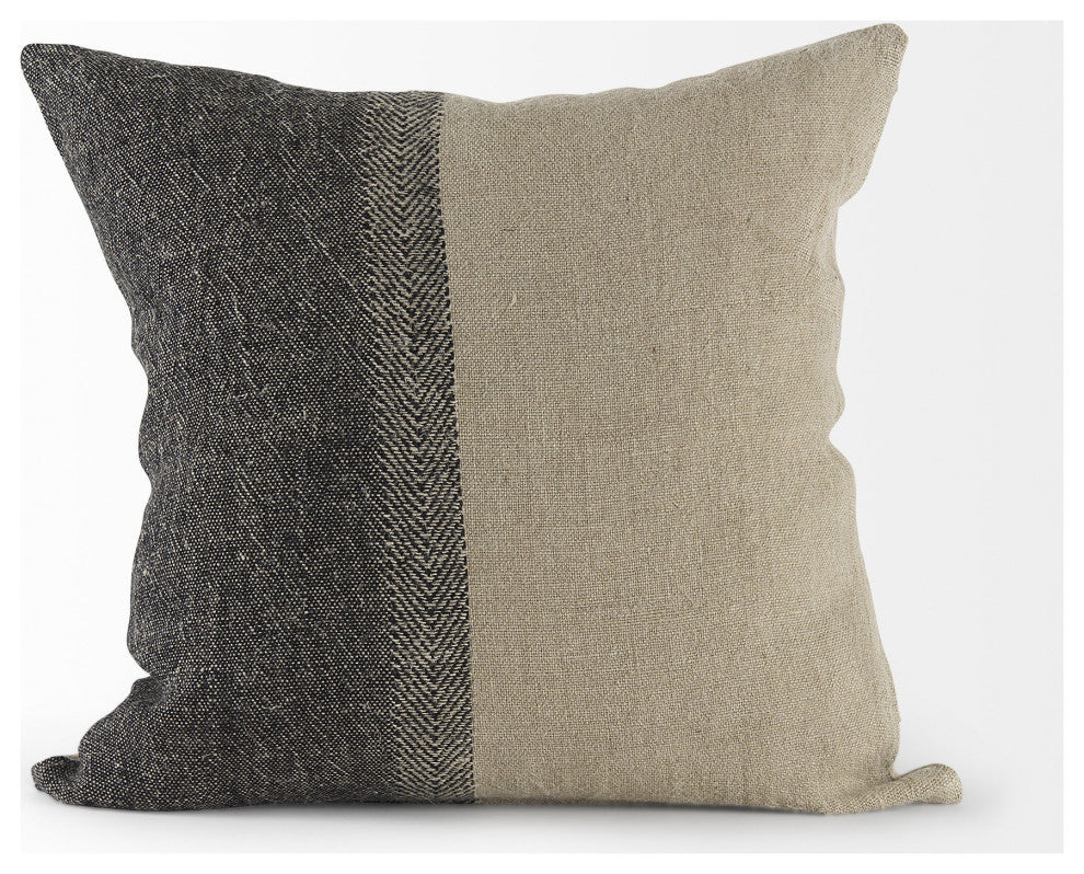 Black and Gray Two Tone Pillow Cover