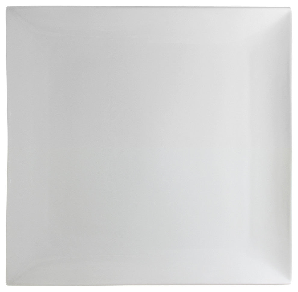 Whittier Coupe Squares Platter, White, 14''