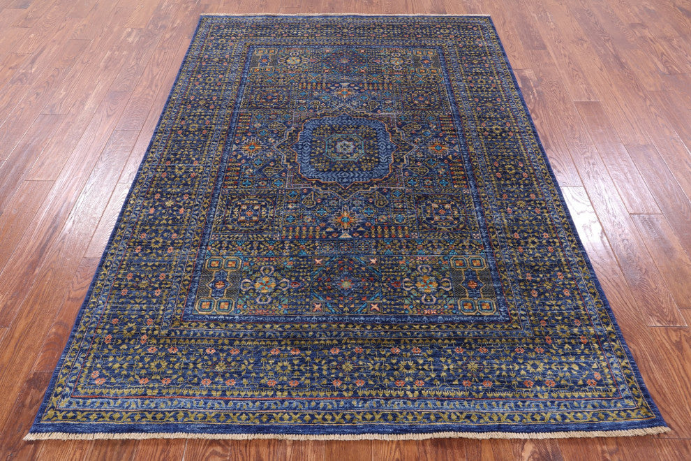 5' 8" X 7' 11" Hand Knotted Mamluk Geometric Wool Rug - Q12264