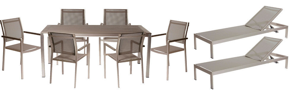 David 9-Piece Patio Set, Gray