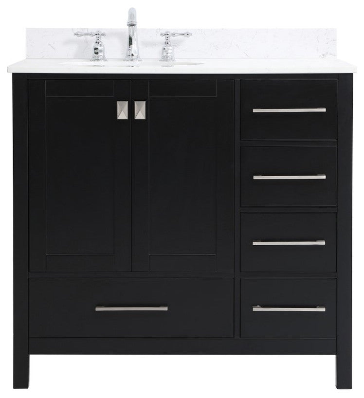 Elegant Decor Irene Bathroom Vanity Black