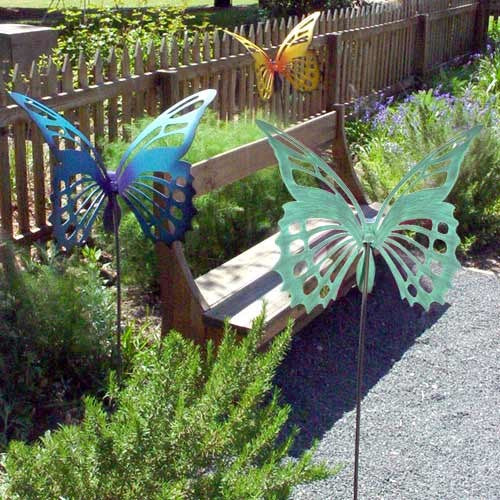 Giant Butterfly Garden Stake / Sculpture, Verdi Green