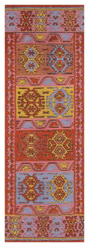 Surya Sajal SAJ-1075 8'x10' Rug, Burnt Orange/Pale Pink/Yellow/Camel/Denim