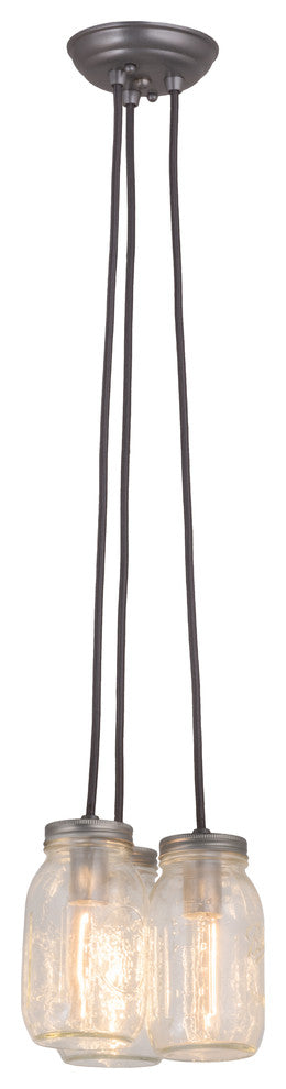 7W Mason Jar 3 LT Pendant