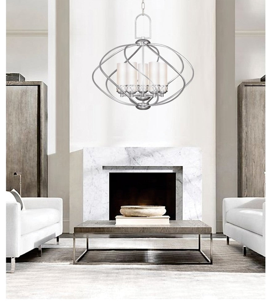 Westfield Chandelier, Brushed Nickel