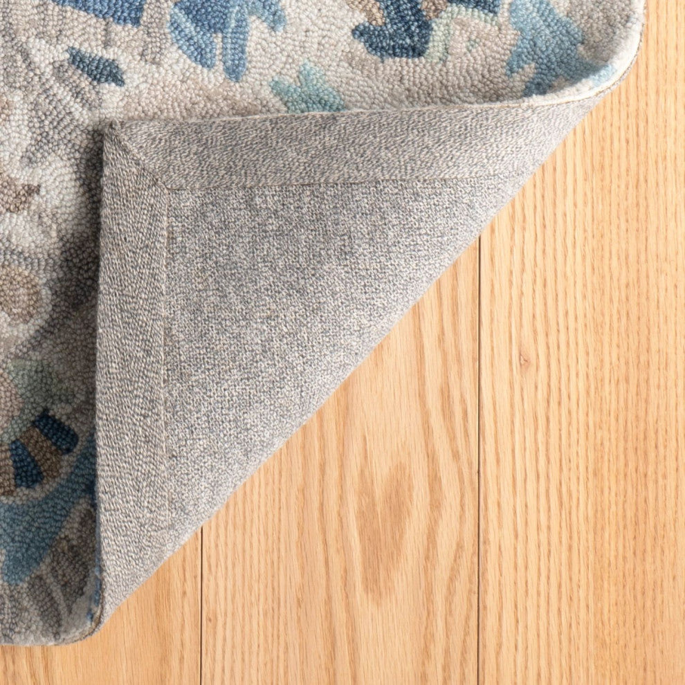 Dash & Albert Ines Blue Hand Micro Hooked Wool Rug, Blue, 4' x 6'