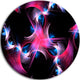 Purple Blue Fractal Flowers, Floral Abstract Art Round Wall Art, 11"