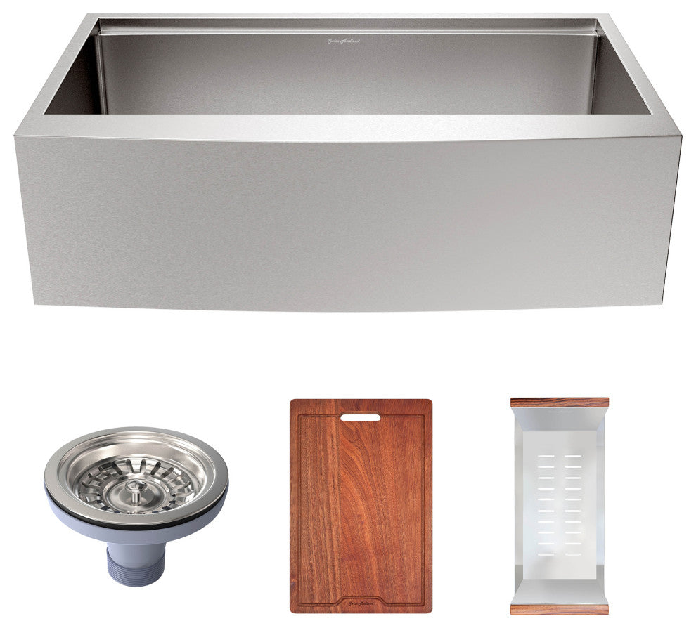 Rivage 36 x 22 Single Basin Apron Kitchen Workstation Sink