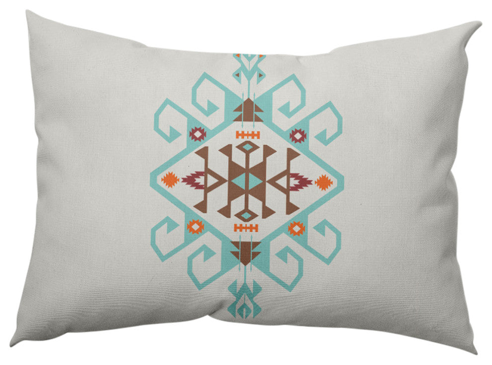 Southwest Medallion Decorative Throw Pillow, Light Blue, 14"x20"