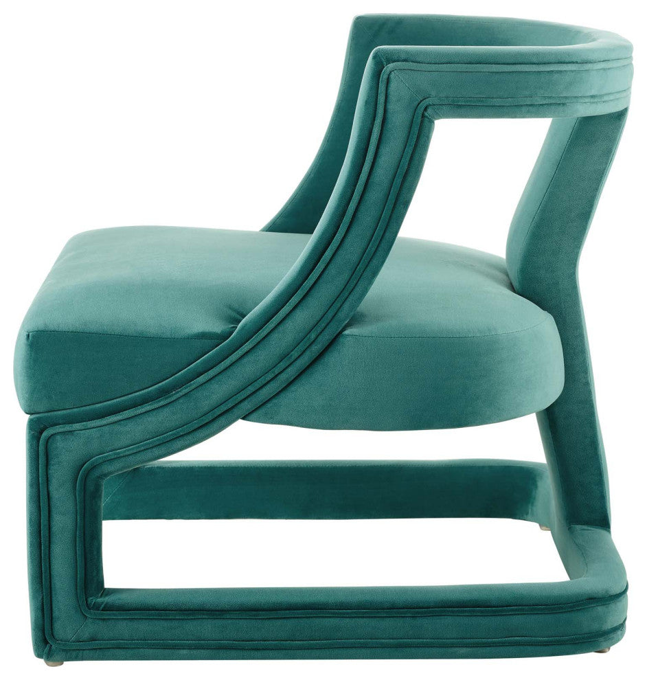 Armchair Accent Chair, Set of 2, Velvet, Teal Blue, Modern, Lounge Hospitality