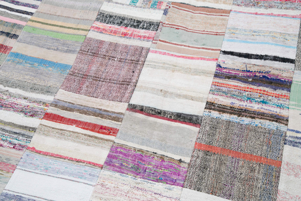 Rug N Carpet - Handmade Anatolian 8' 2'' x 11' 6'' Vintage Patchwork Kilim Rug