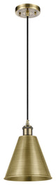 Ballston Cone Mini Pendant, Antique Brass