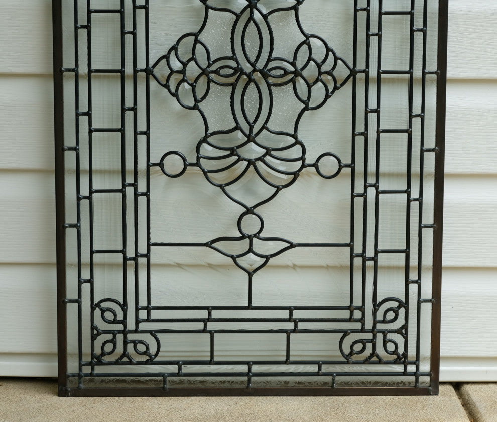 All clear beveled glass window Panel, 20"x34"
