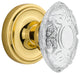 Classic Rosette Single Dummy Crystal Victorian Knob, Polished Brass, CLACVI