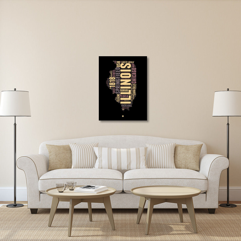 "Illinois Word Cloud 1" Fine Art Print