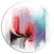 Red Abstract Flower Illustration, Floral Round Wall Art, 23"