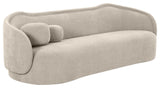 Circe Taupe Textured Velvet Sofa - Taupe
