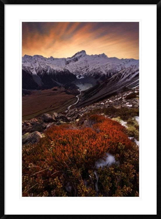 "Mount Sefton" Framed Digital Print by Yan Zhang, 28"x38"