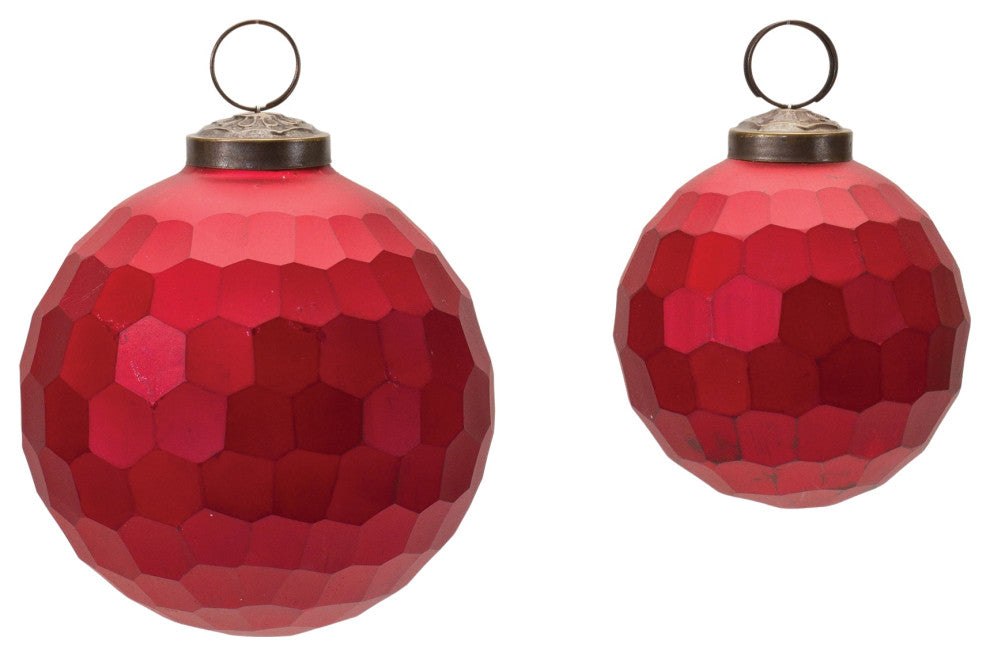 Hammered Glass Ball Ornament, 4-Piece Set