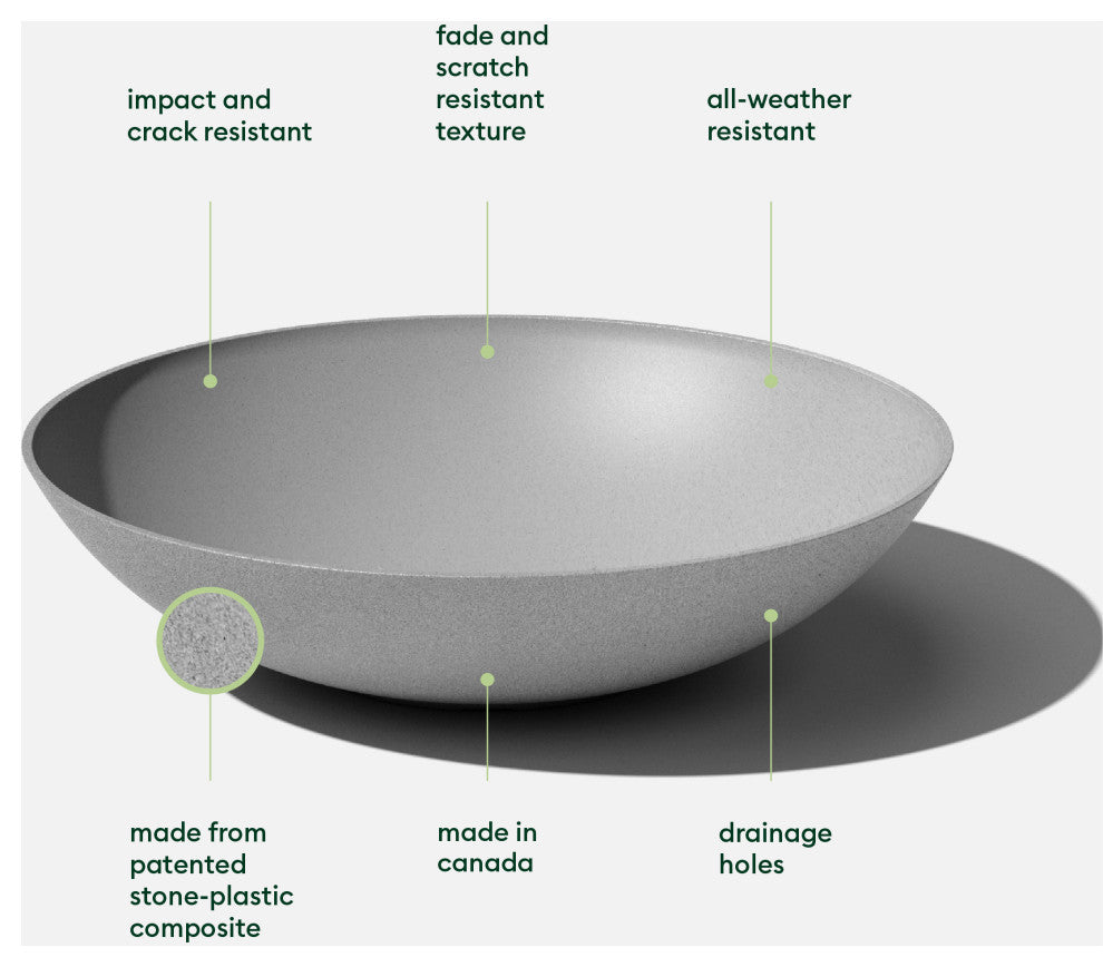 Lane Round Planter Bowl, Grey, 32'', 1 Pack