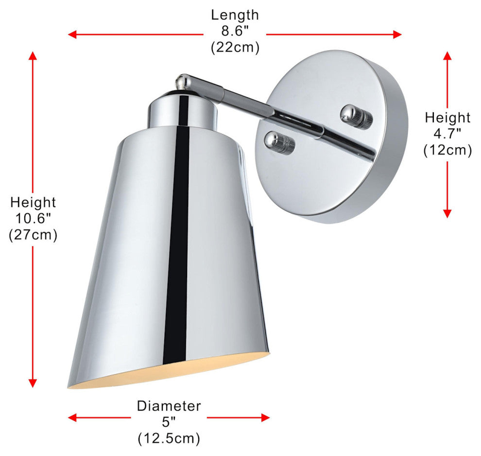 Elegant Lighting LD2354 Halycon 11" Tall Bathroom Sconce - Chrome