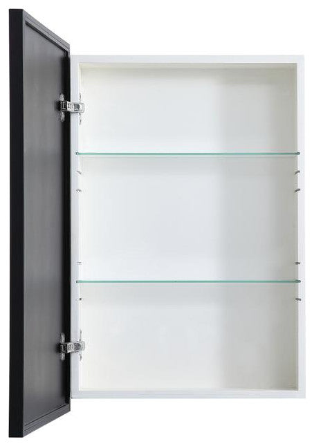 Metal mirror medicine cabinet 20 inch x 28 inch in Black