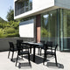 Artemis Resin Rectangle Dining Set With 6 Arm Chairs, Black