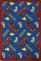 Playful Patterns Rug, Hook and Ladder, 5'4"x7'8", Blue