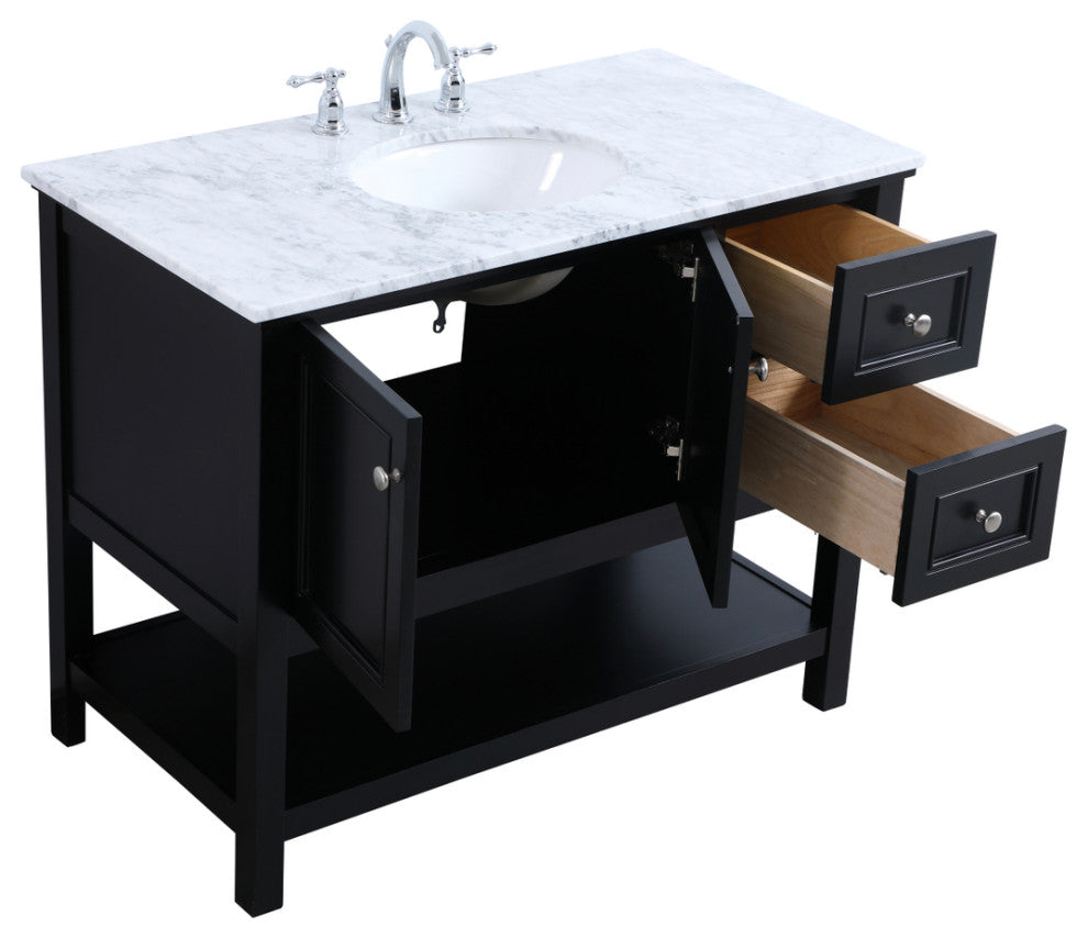 Matilda 42" Single Bathroom Vanity Set, Black