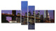 Brooklyn Bridge and Manhattan at sunset, Canvas Art Print, 60"x32", 4 panels