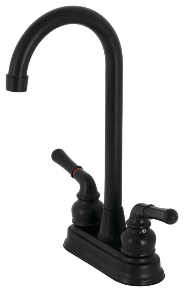 Kingston Brass KB490 Magellan Two-Handle 4" Centerset Bar Faucet, Matte Black