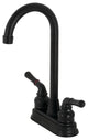 Kingston Brass KB490 Magellan Two-Handle 4" Centerset Bar Faucet, Matte Black