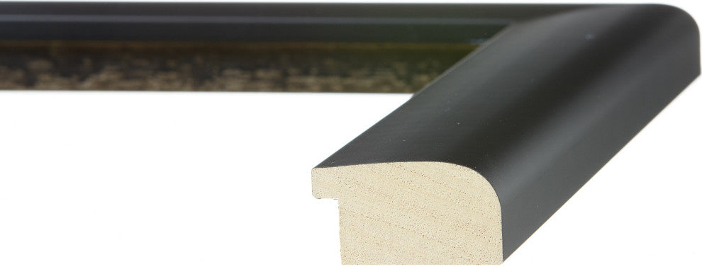 Satin Black Picture Frame, 2", Easle Back, Contemporary, 5 x 7