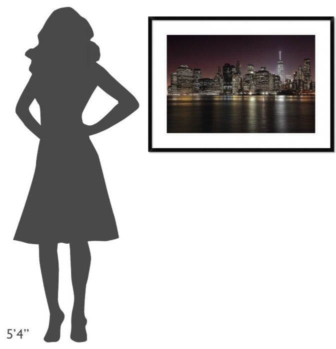 "Nyc Skyline" Framed Digital Print by Nicolas Merino, 38"x28"