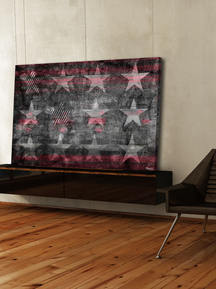 "Star Flag" Print on Canvas, 24"x16"