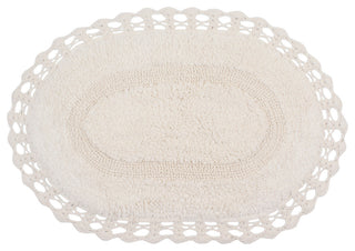 Hampton Crochet Reversible Bath Rug Set, 17x24 Rectangle, Ivory