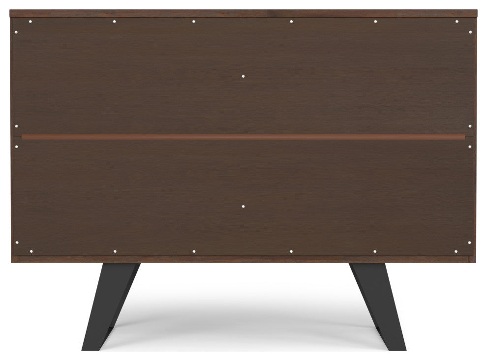 Lowry Solid Acacia Wood 2 Door Sideboard Buffet, Distressed Charcoal Brown