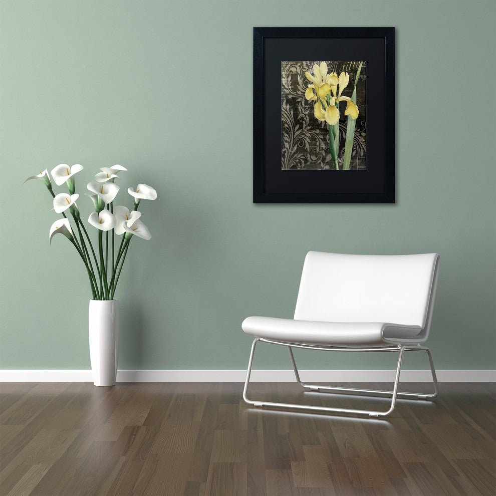 Color Bakery 'Ode to Yellow Flowers', Black Frame, Black Mat, 16x20