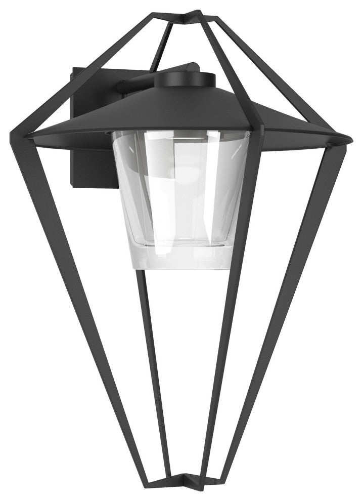 Stellar Large Outdoor Sconce, Coastal Black, Clear Glass
