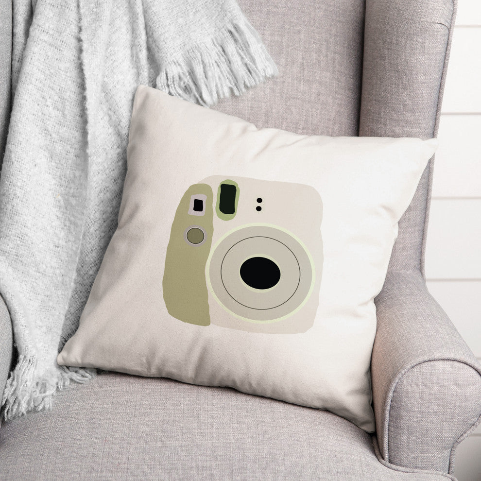 Green Polariod 18x18 Spun Poly Pillow