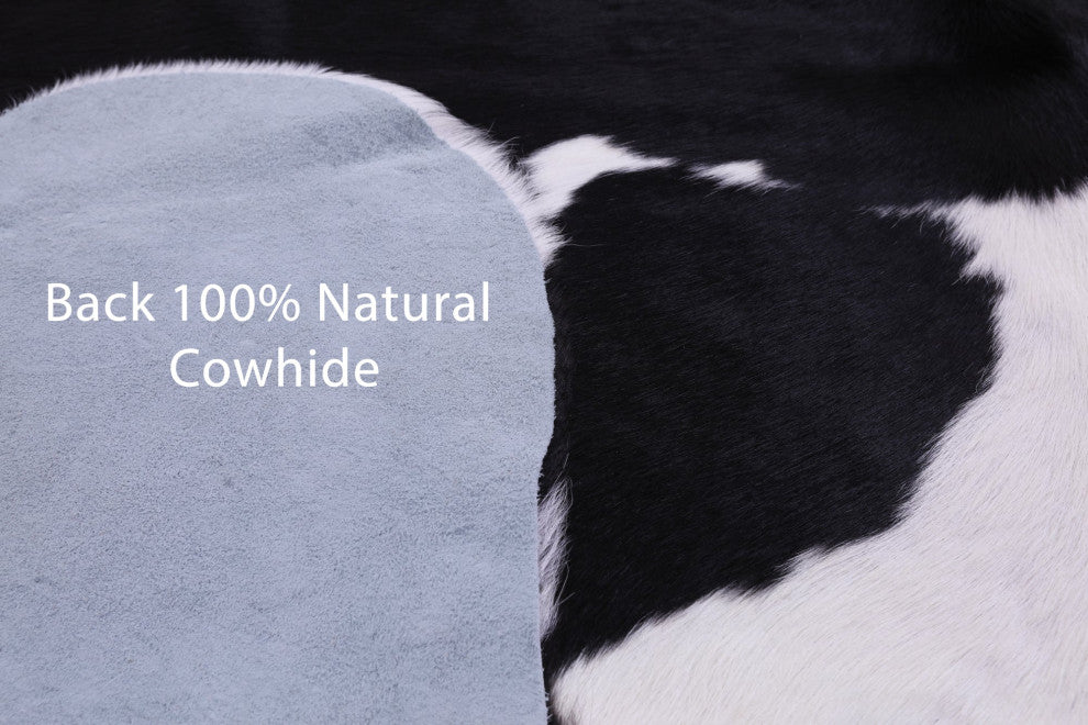 Black and White Natural Cowhide Rug 7' 3" X 6' 4" C1523