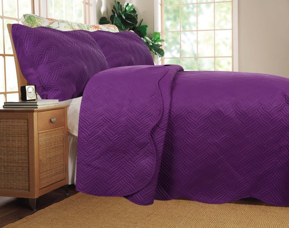 Midnight Vineyard 3-Piece Quilt Set, Purple, Cal King