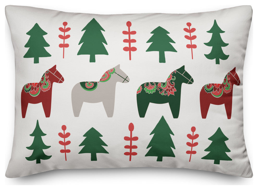 Christmas Donkey Pattern 14x20 Spun Poly Pillow