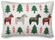 Christmas Donkey Pattern 14x20 Spun Poly Pillow