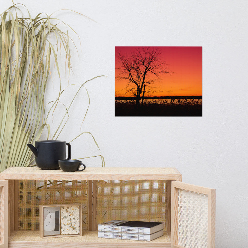 Burning Skies Landscape Photo, Rural Unframed Wall Art Print, 16" X 20"