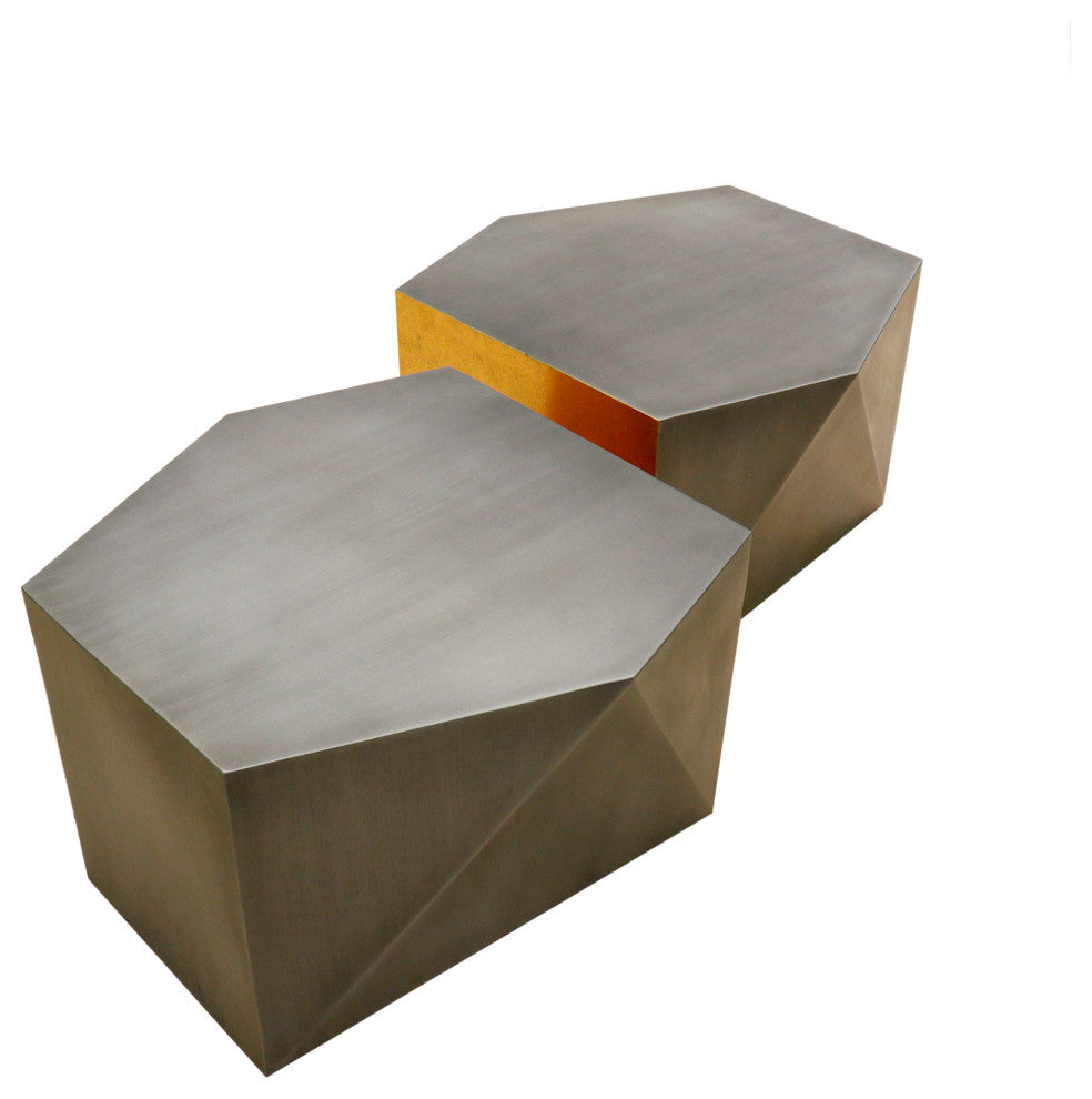 Pasargad Home Urban Chiz Style Coffee Table Set, Grey