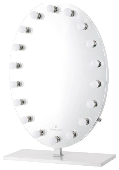 Heiress Pro Vanity Mirror, Silver, Led Globe Bulbs