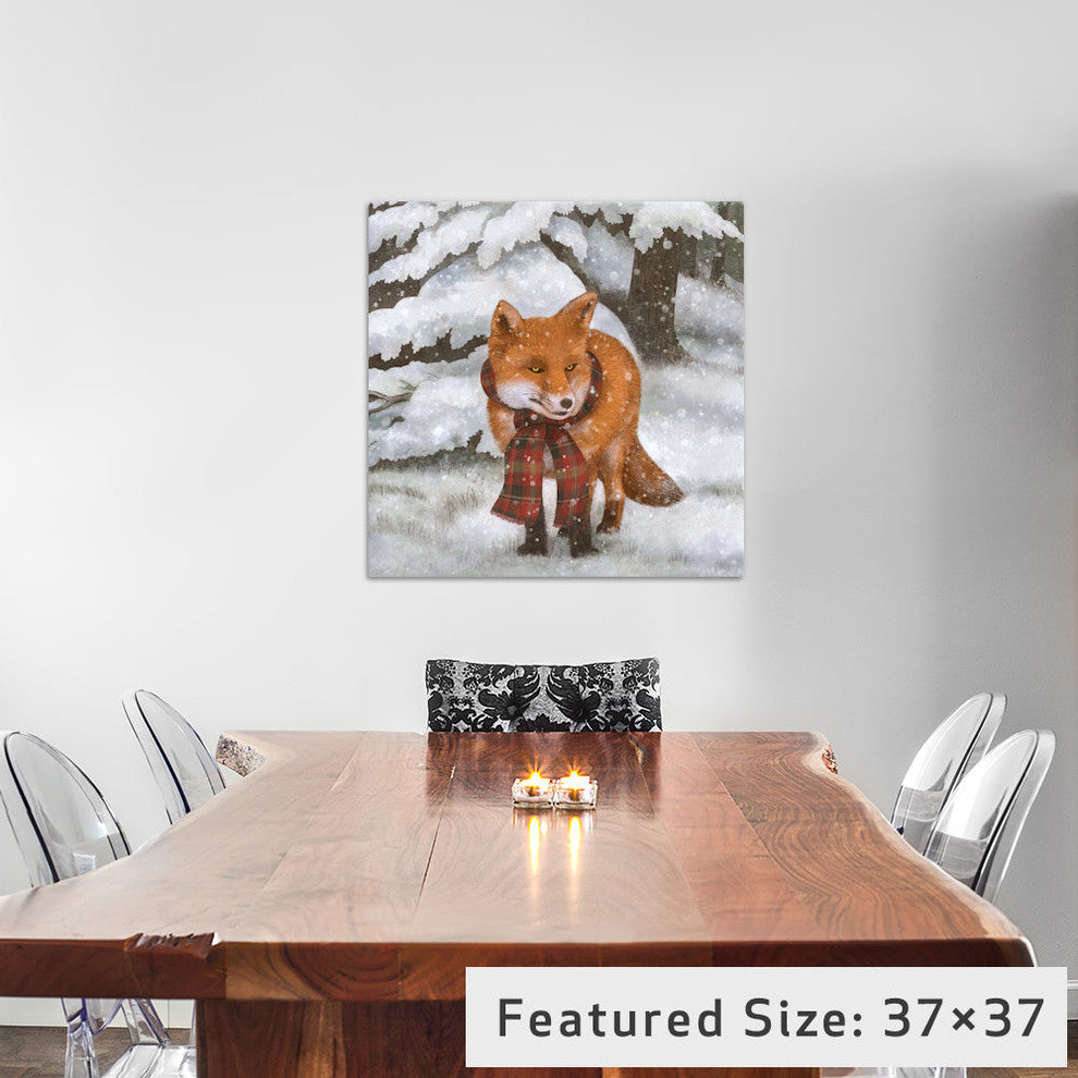 "Winter Fox Square" by Terry Fan, 18x18x1.5